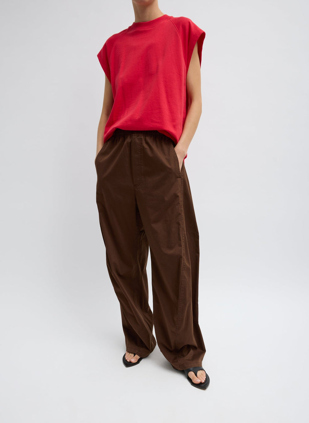 Garment Dyed Silky Cotton Winslow Pull On Pant | Tibi
