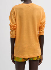Sheer Crepe Knit Crewneck Unisex Long Sleeve T-Shirt | Tibi