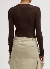 Ribbed Sweater Slim Cardigan | Tibi