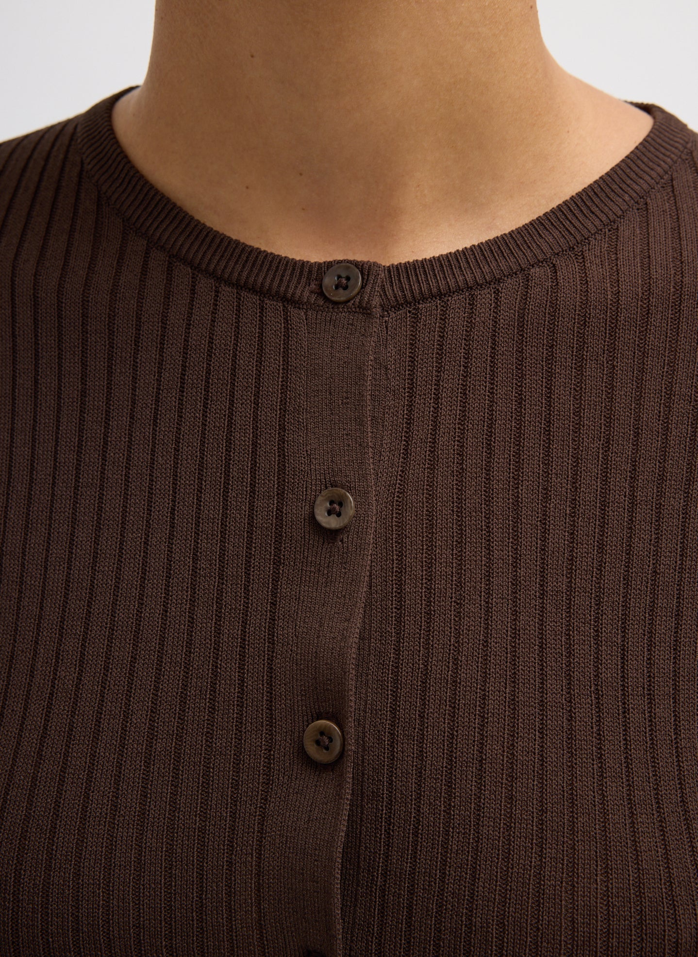 Ribbed Sweater Slim Cardigan | Tibi