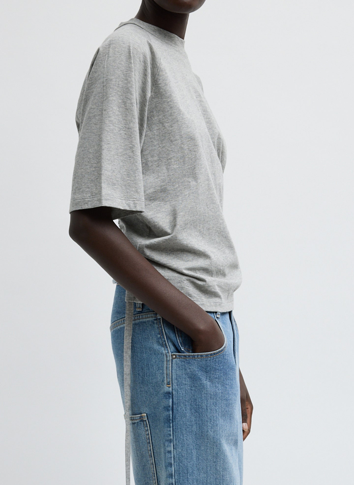 Short Sleeve T-Shirt With Shirred Back | Tibi