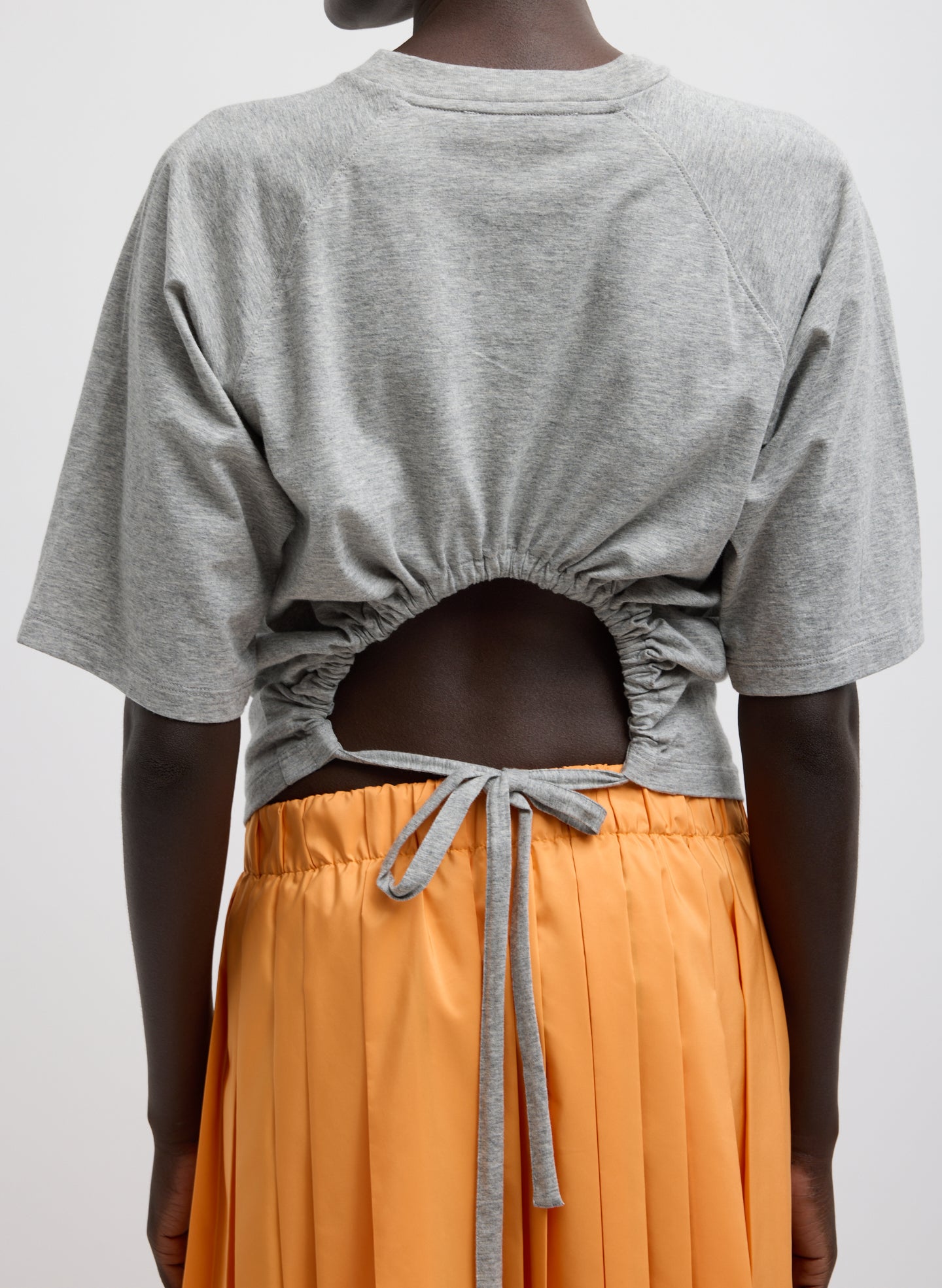 Short Sleeve T-Shirt With Shirred Back | Tibi