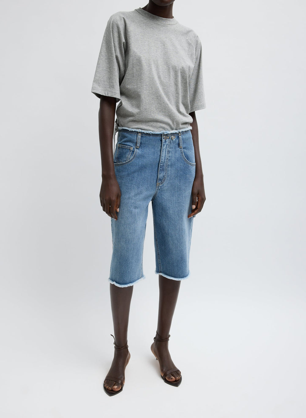 Classic Wash Denim Newman Short | Tibi
