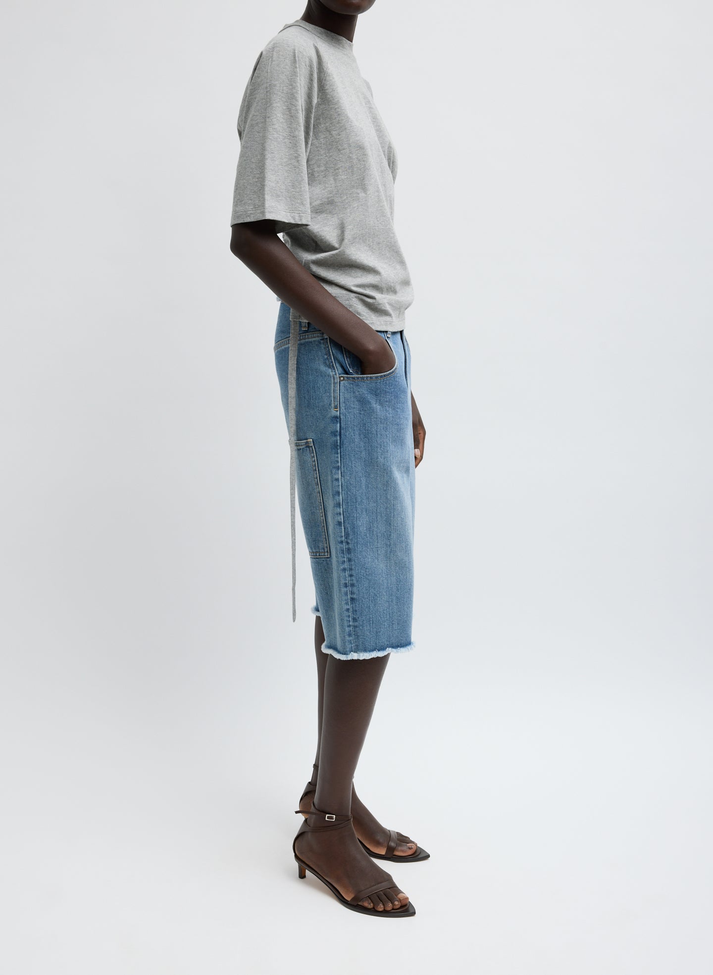 Classic Wash Denim Newman Short | Tibi