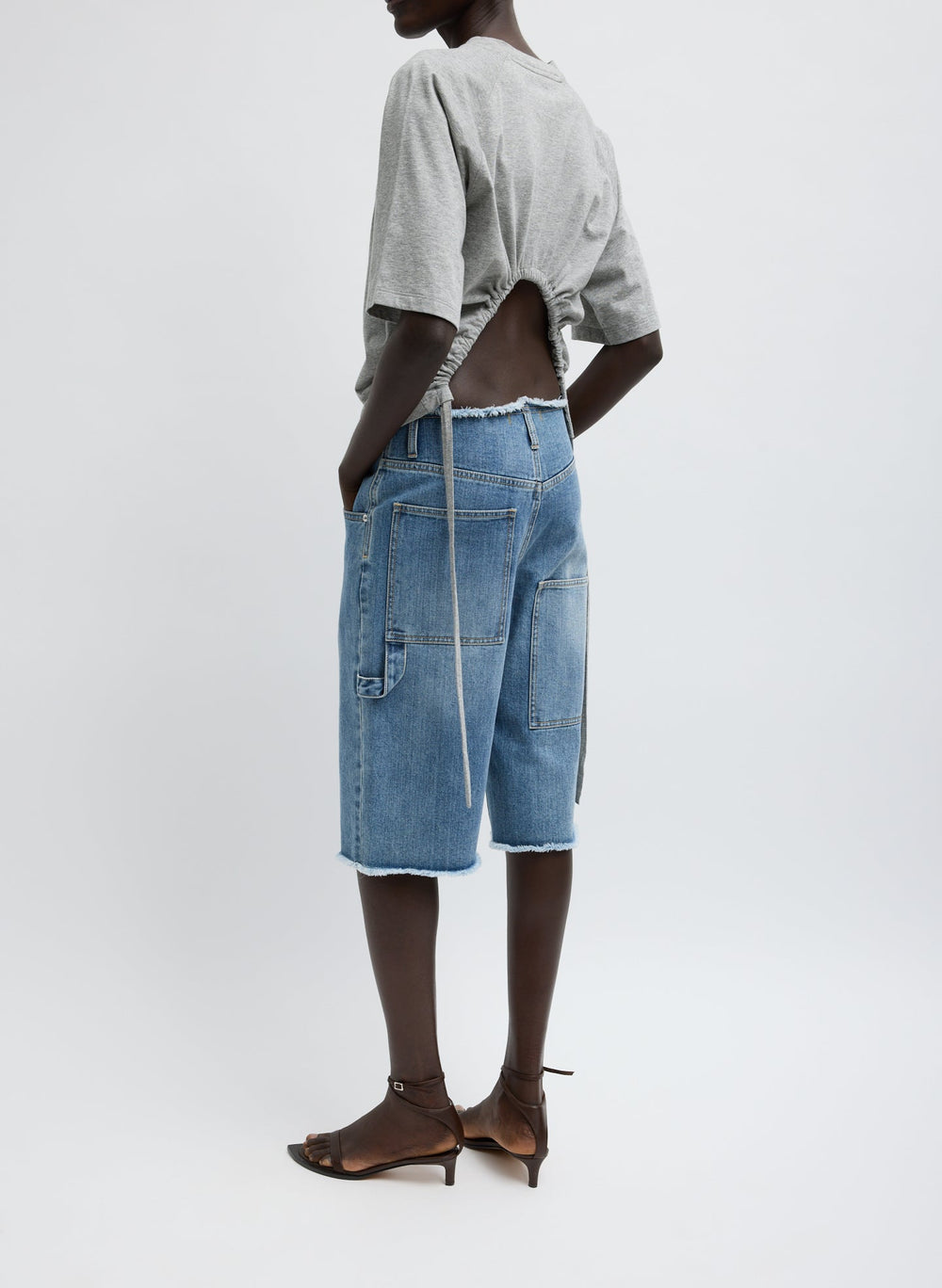 Classic Wash Denim Newman Short | Tibi