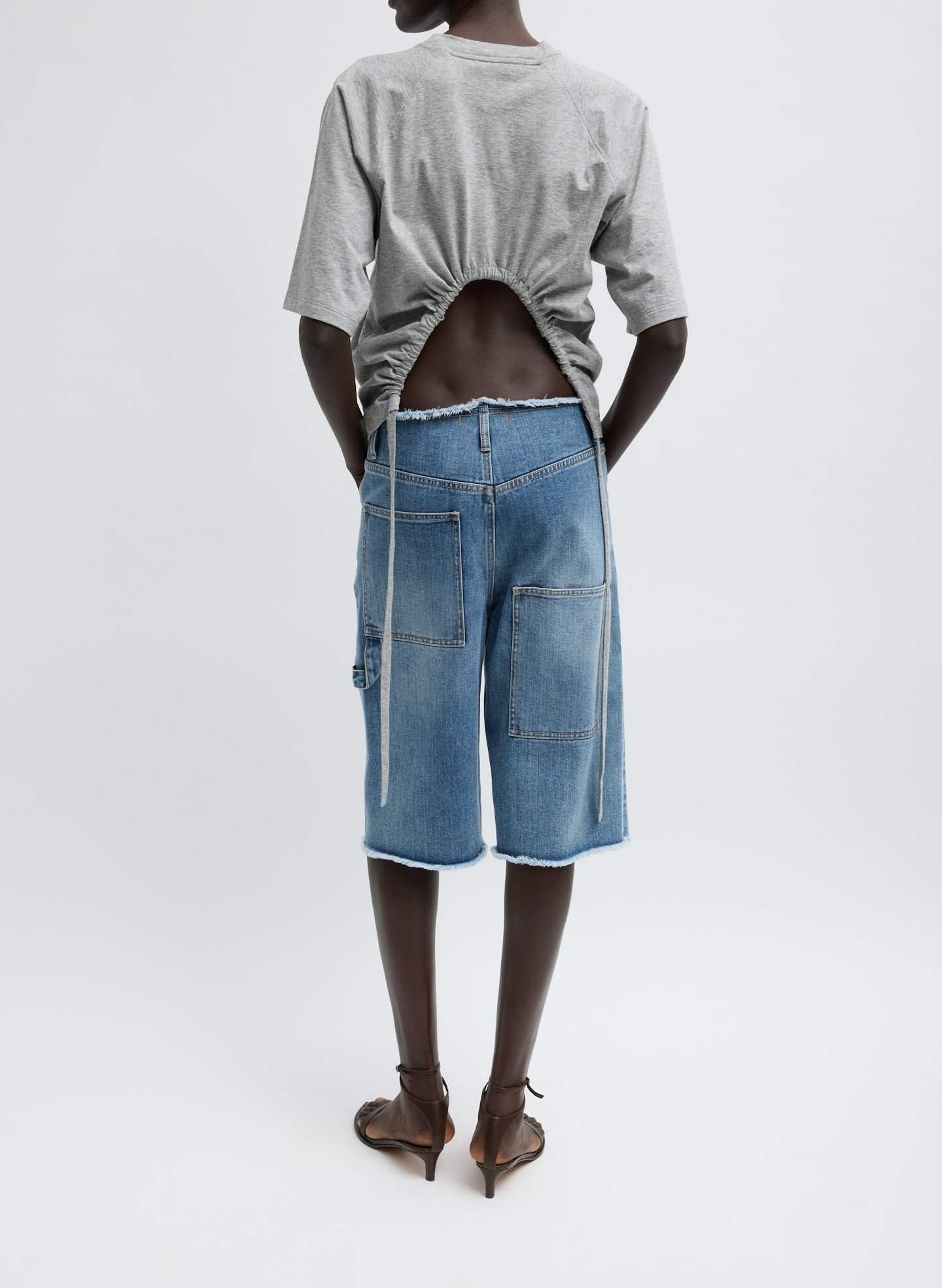 Classic Wash Denim Newman Short | Tibi