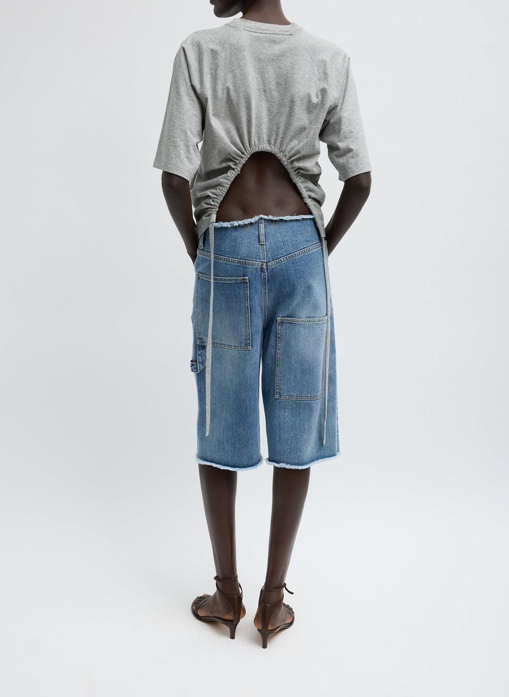 Classic Wash Denim Newman Short | Tibi