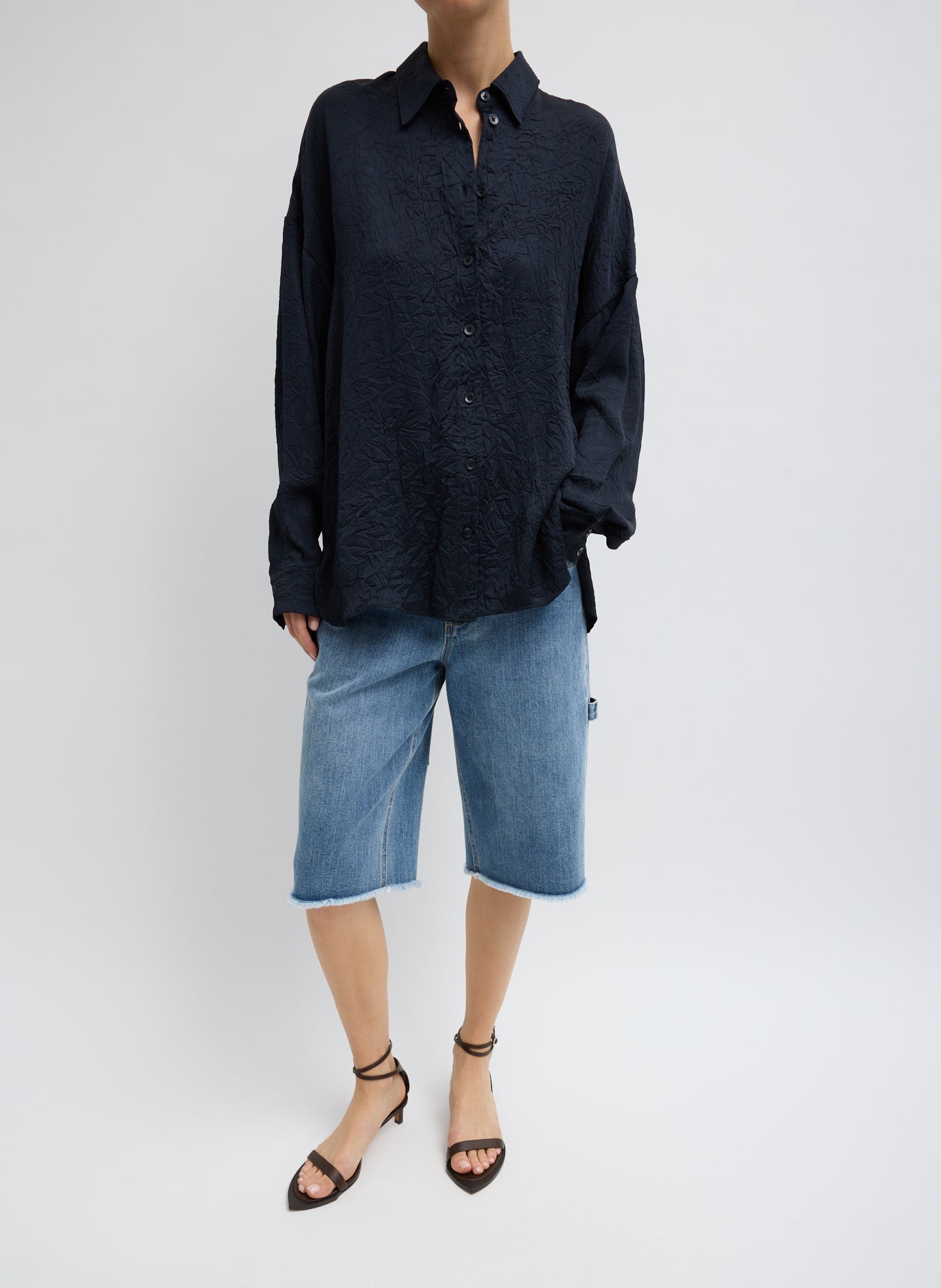 Classic Wash Denim Newman Short | Tibi