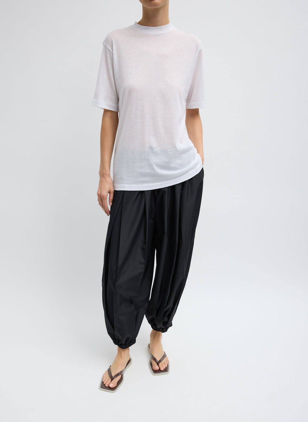 Sheer Crepe Knit Mock Unisex T-Shirt | Tibi