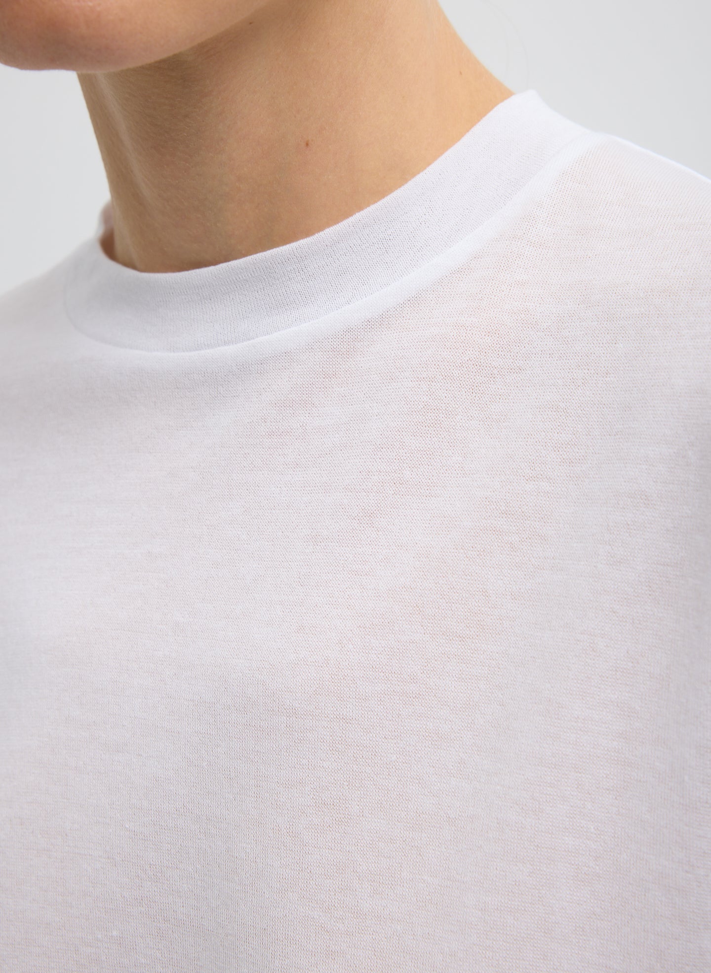 Sheer Crepe Knit Mock Unisex T-Shirt | Tibi