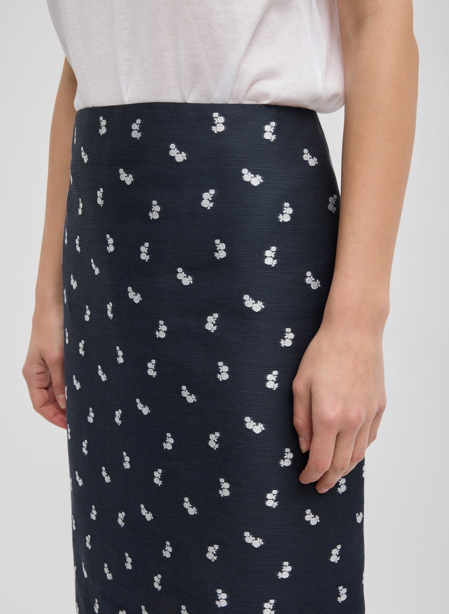 Silk Gazar Jacquard Pencil Skirt | Tibi