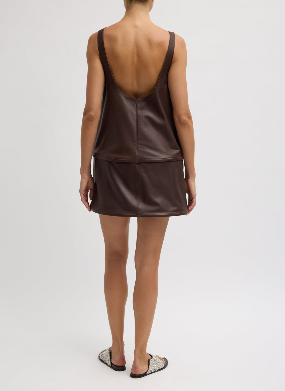 Leather Sleeveless Hoop Dress | Tibi