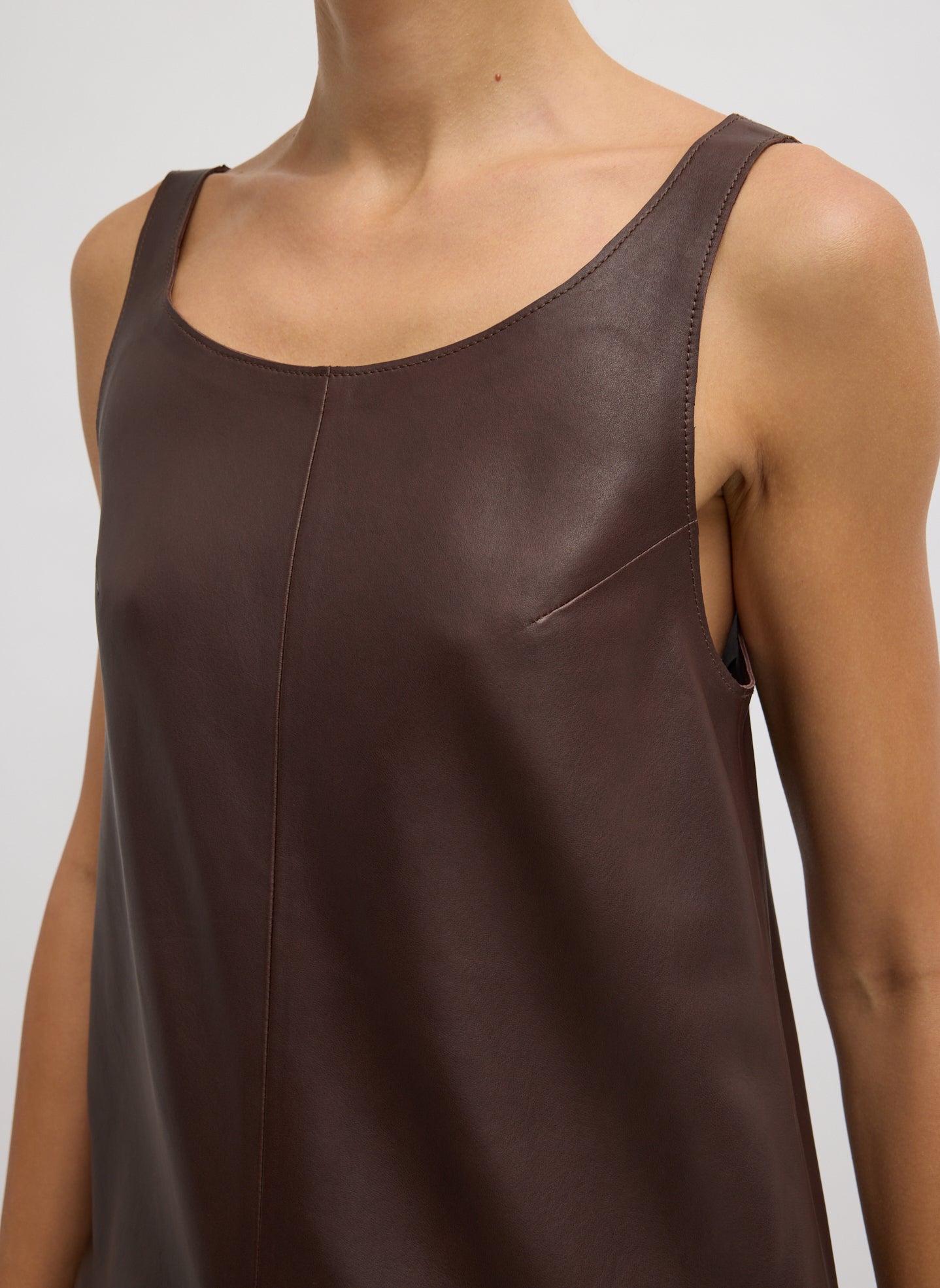 Leather Sleeveless Hoop Dress | Tibi