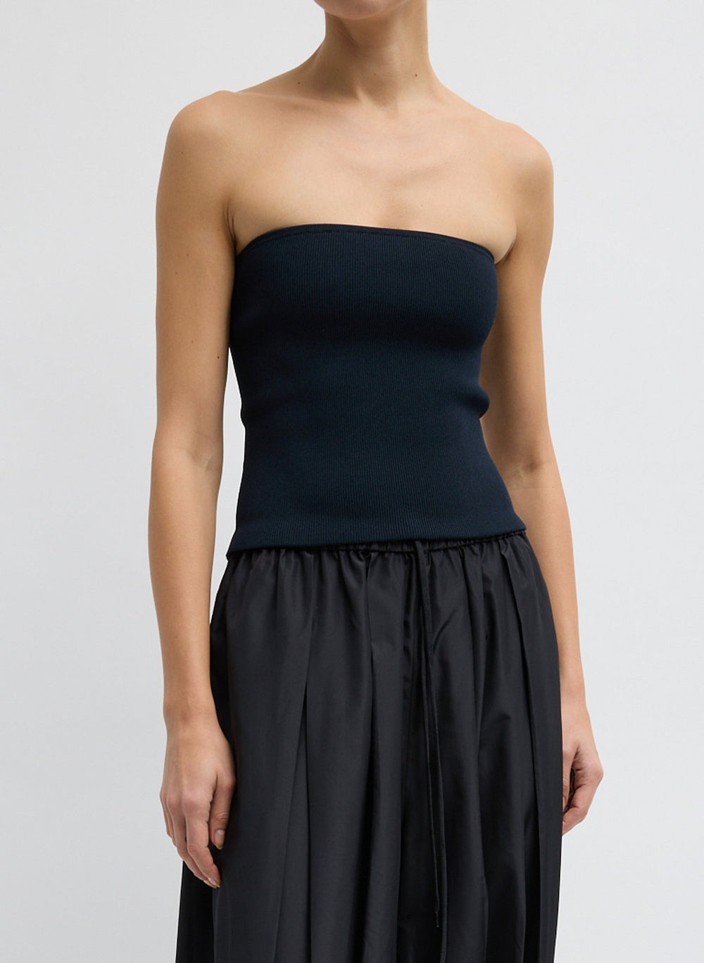Ribbed Sweater Tube Top | Tibi