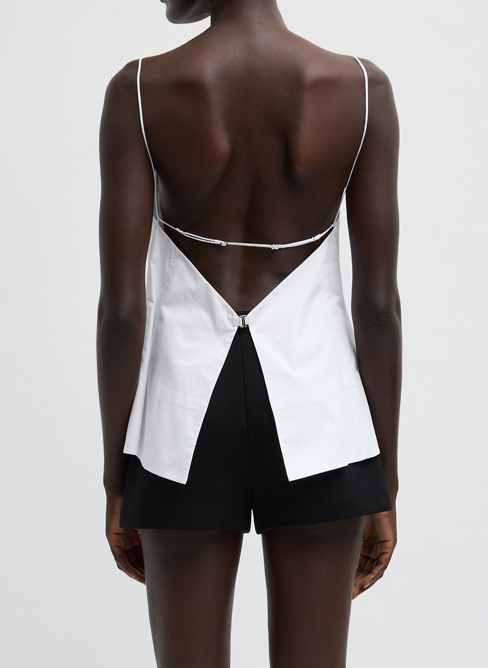 Eco Poplin Strappy Open Back Top | Tibi