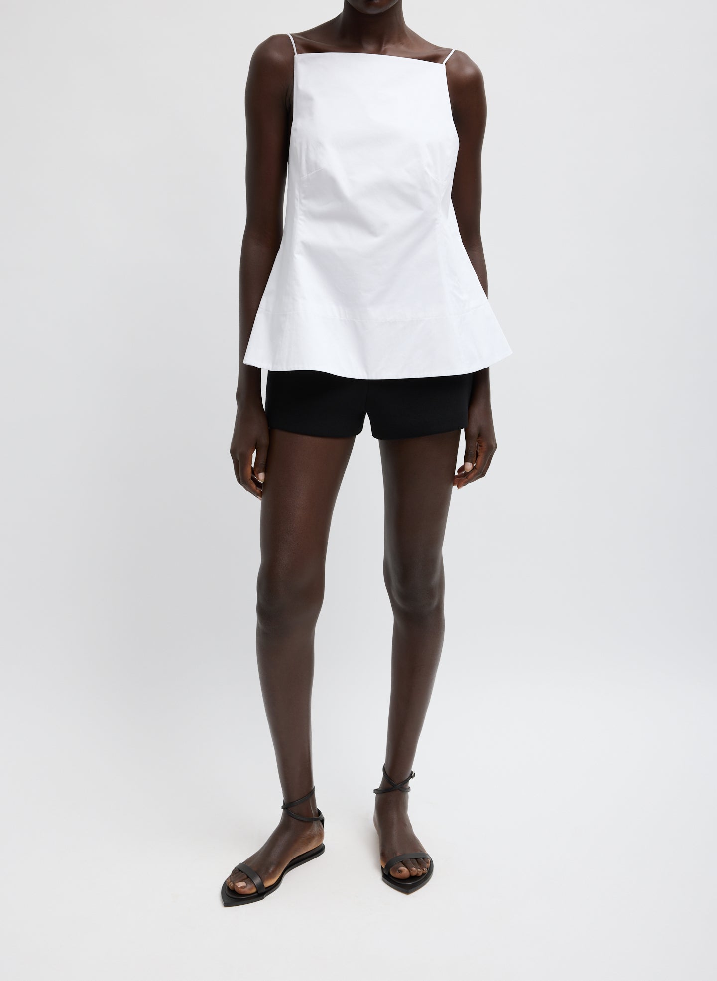 Eco Poplin Strappy Open Back Top | Tibi