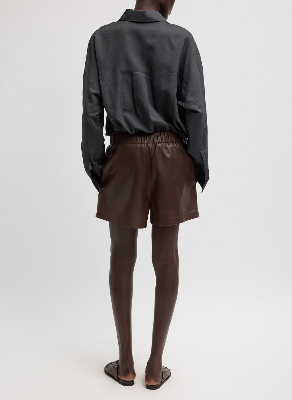 Leather Pull On Short | Tibi