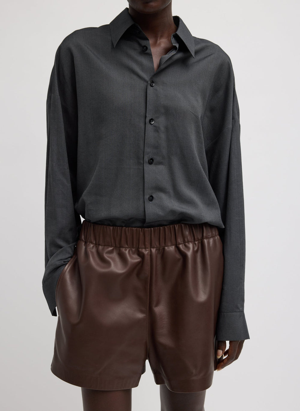 Leather Pull On Short | Tibi