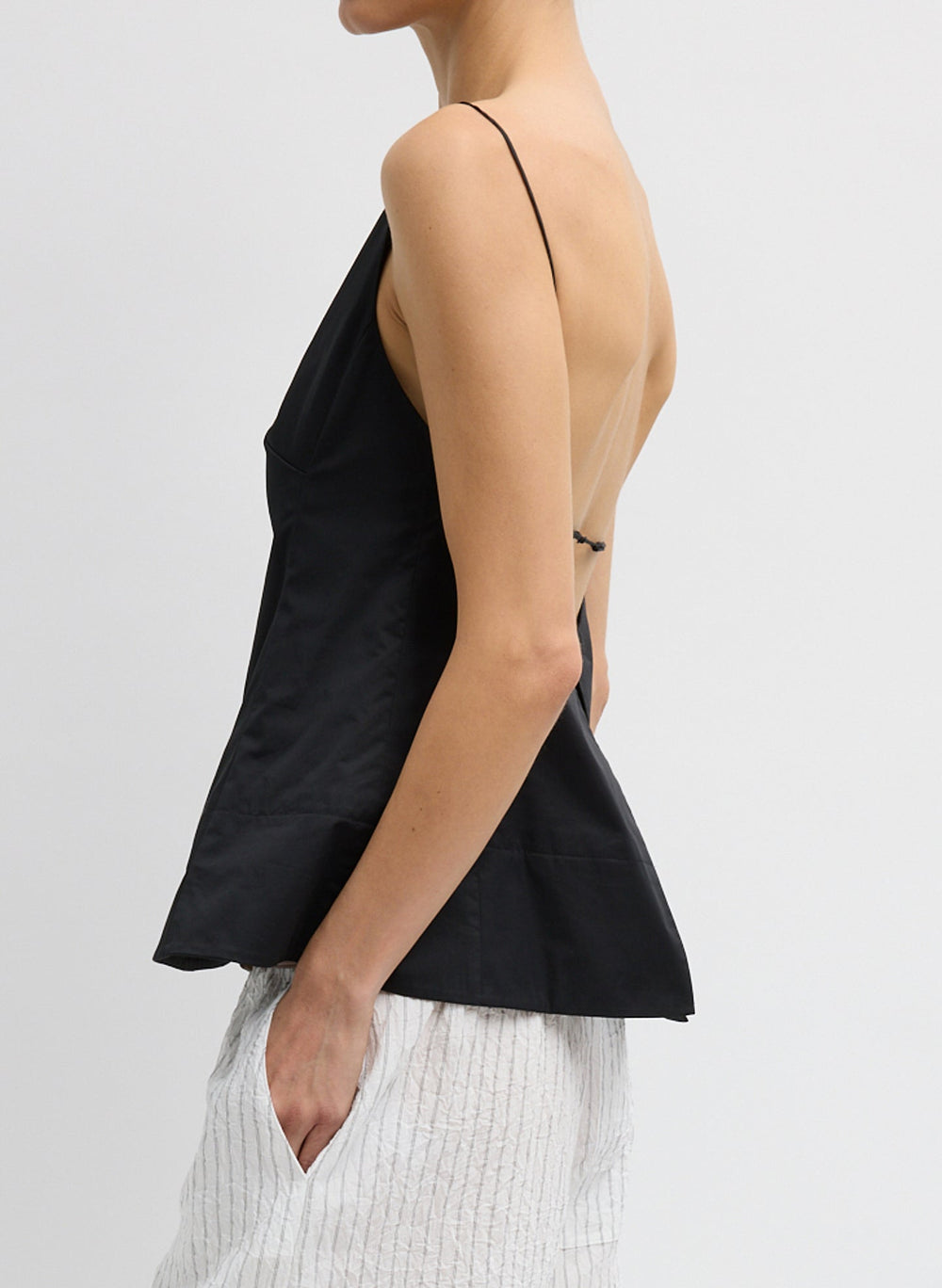 Eco Poplin Strappy Open Back Top | Tibi