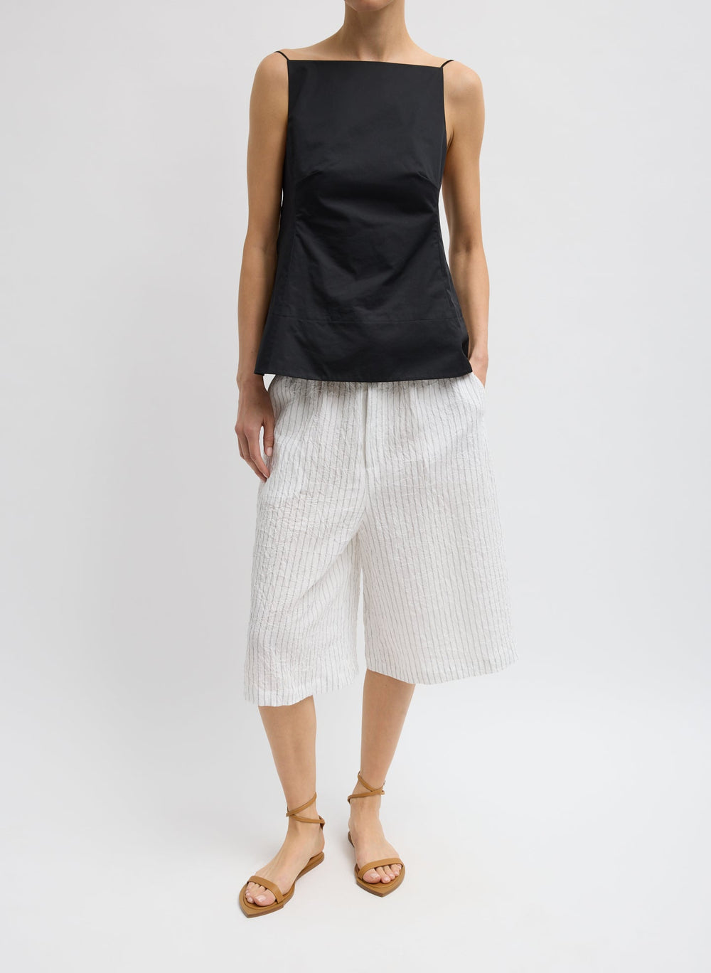 Eco Poplin Strappy Open Back Top | Tibi