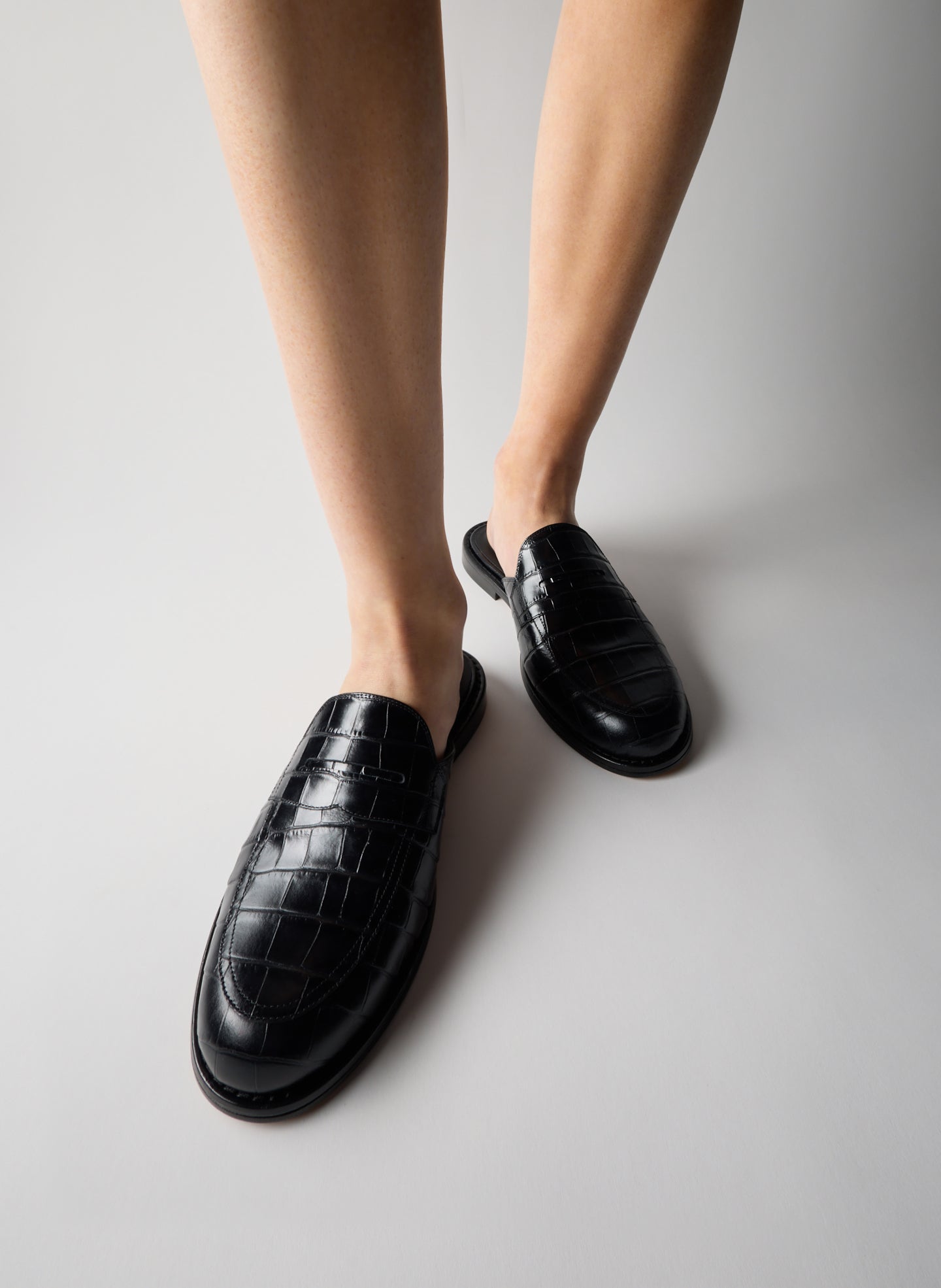 Herbert Slide Crocodile Embossed | Tibi