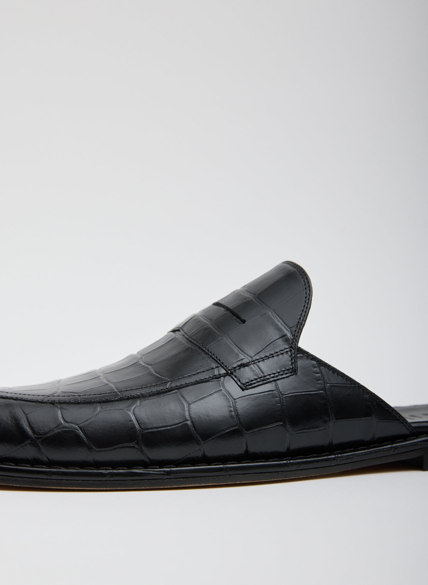 Herbert Slide Crocodile Embossed | Tibi