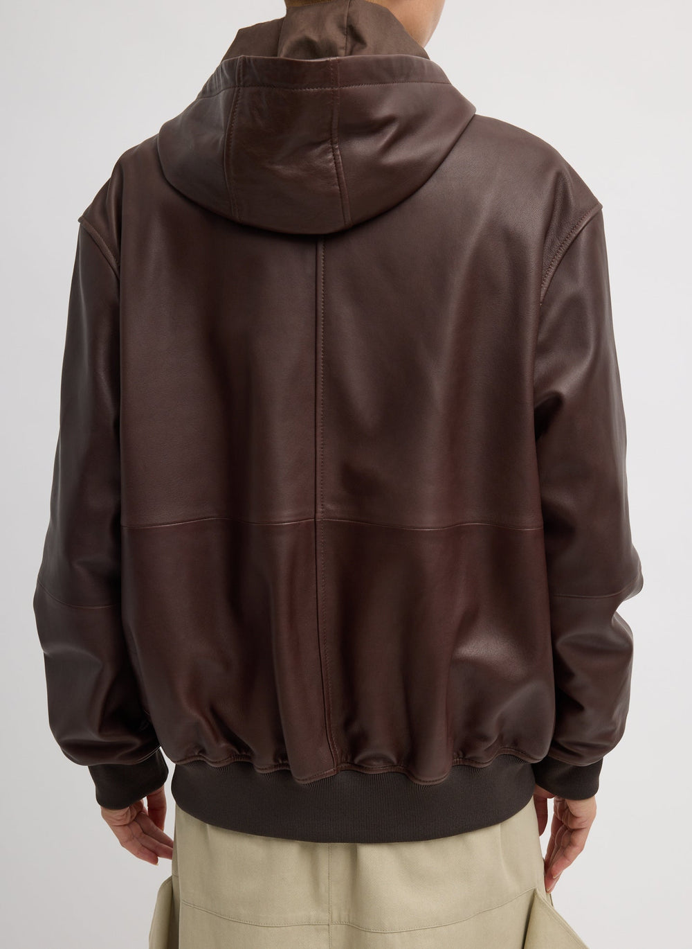 Leather Zip Up Hoodie Jacket | Tibi