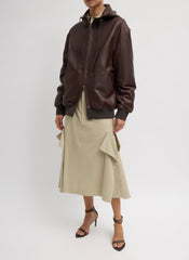 Leather Zip Up Hoodie Jacket | Tibi