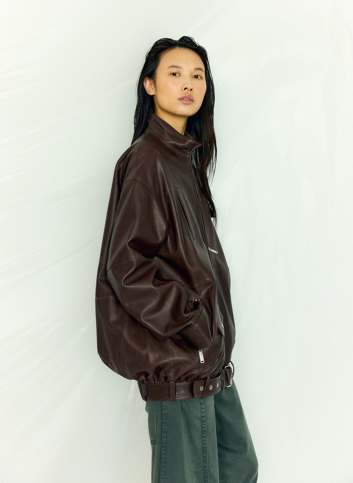 Leather Moto Bomber | Tibi