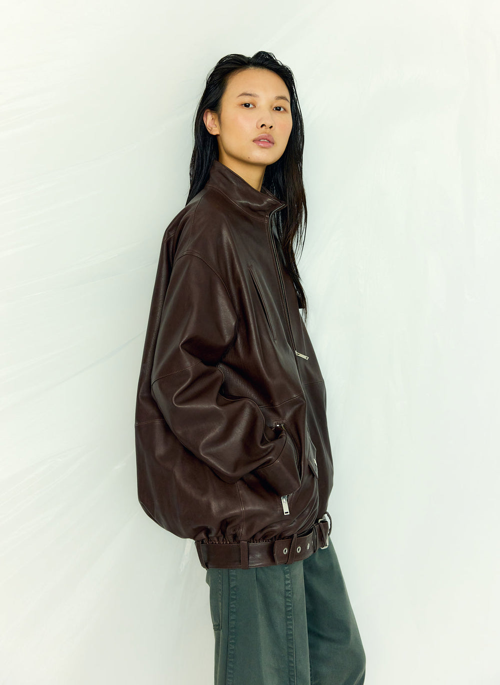 Leather Moto Bomber | Tibi