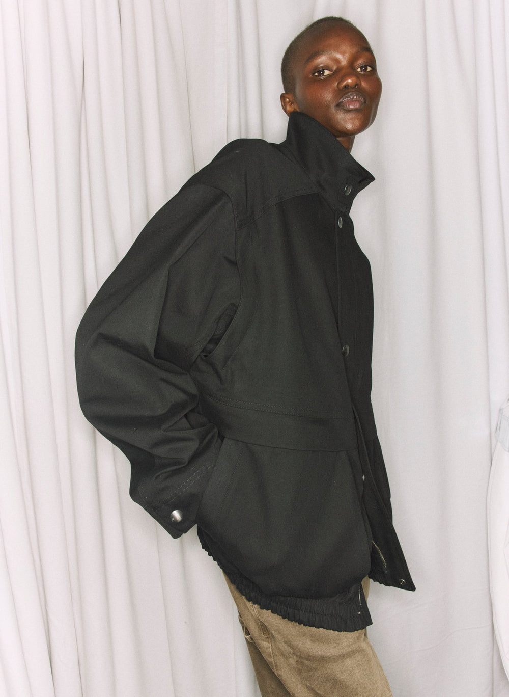Patchwork Twill Slicker Jacket | Tibi
