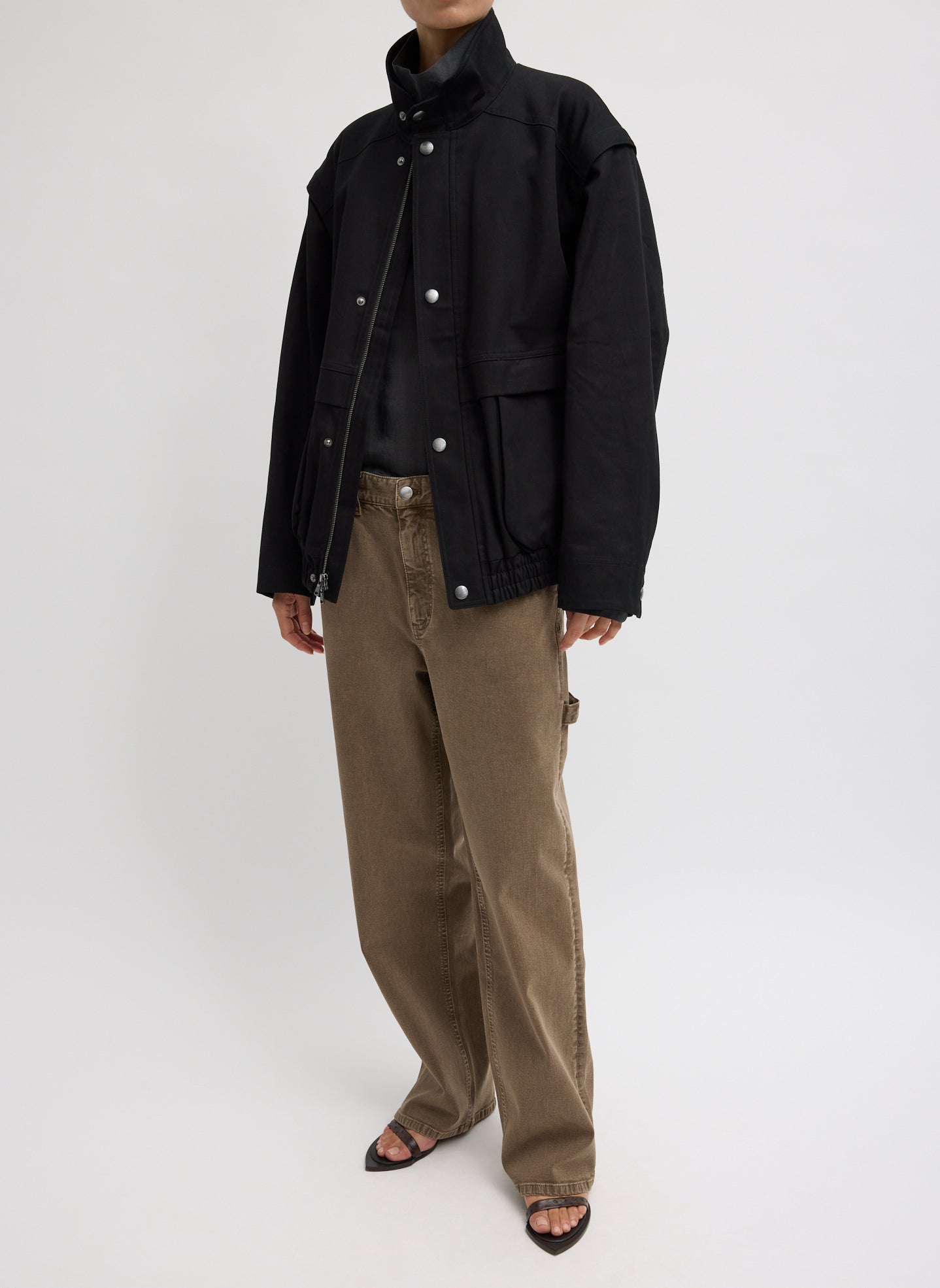 Patchwork Twill Slicker Jacket | Tibi