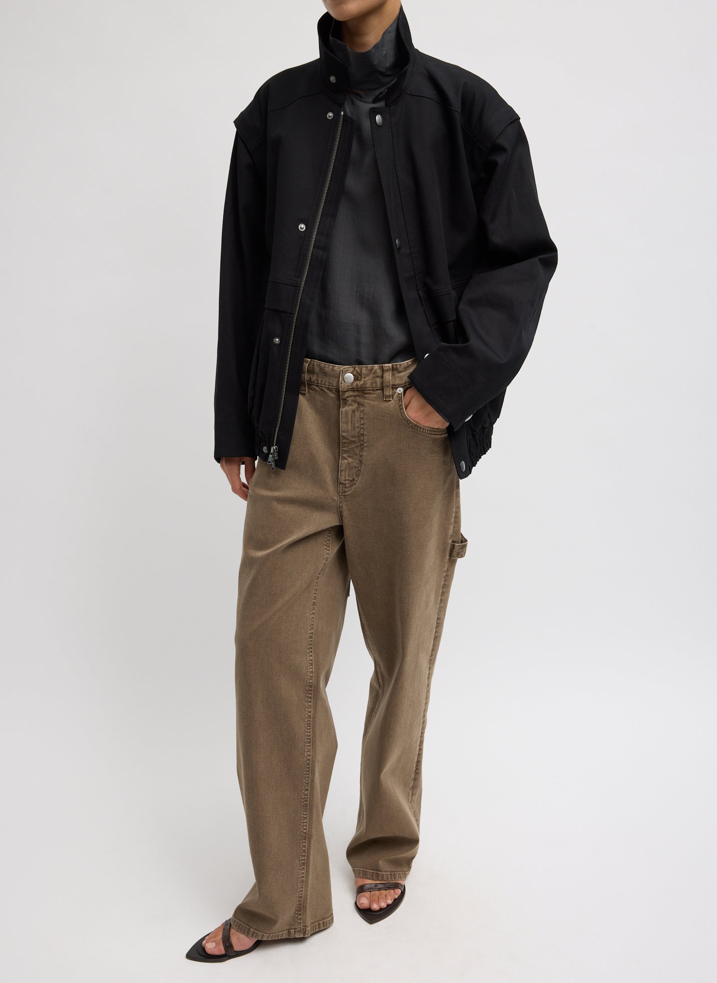 Patchwork Twill Slicker Jacket | Tibi