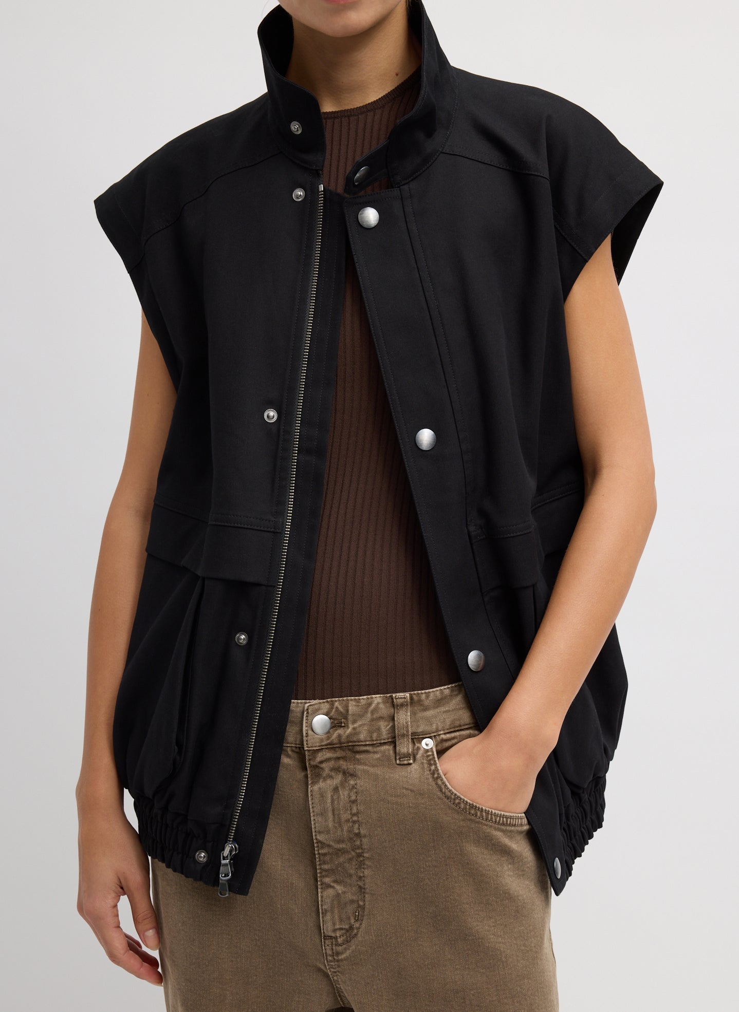 Patchwork Twill Slicker Jacket | Tibi