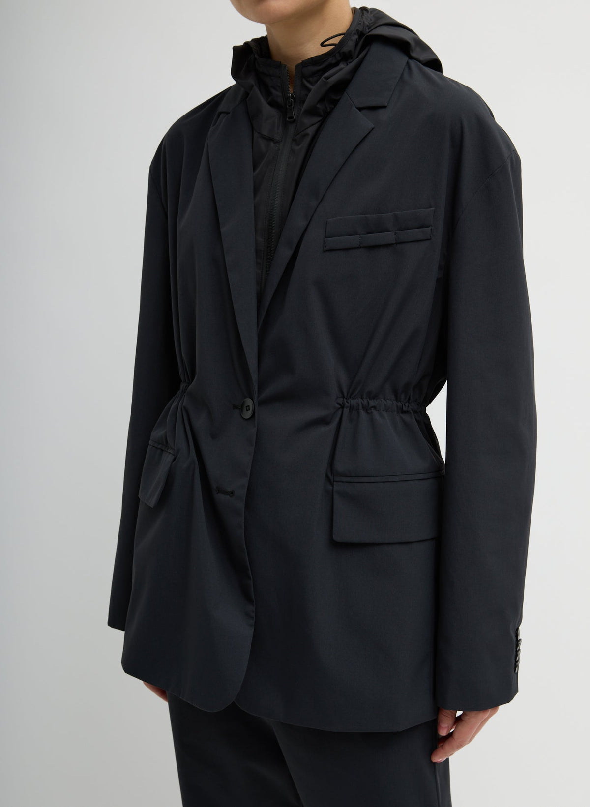 Tech Suiting Anorak Blazer With Zip Off Vest | Tibi