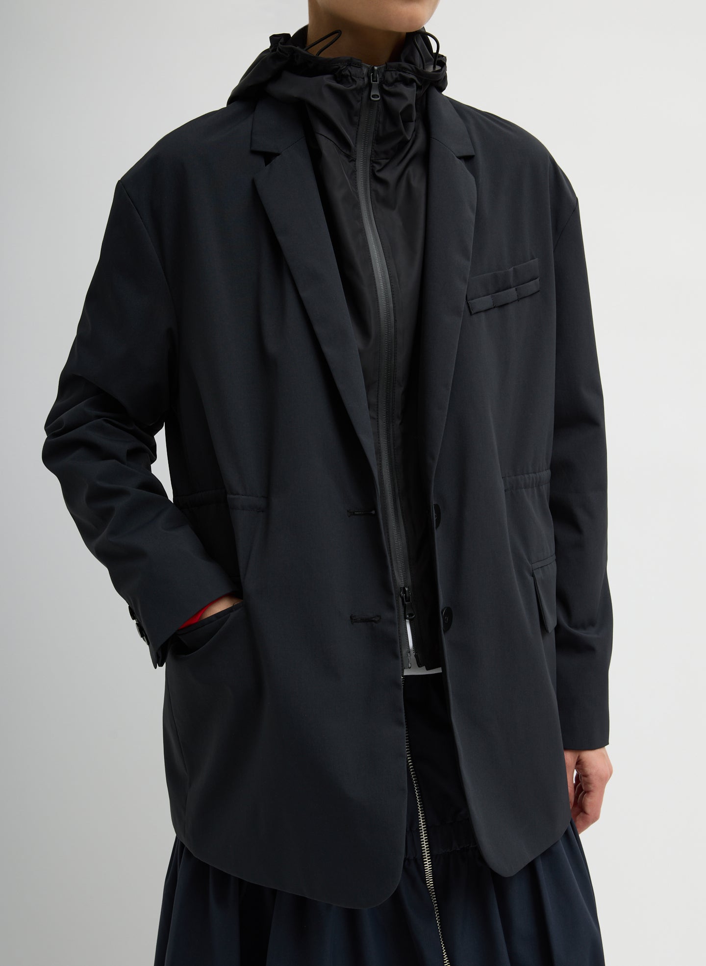 Tech Suiting Anorak Blazer With Zip Off Vest | Tibi