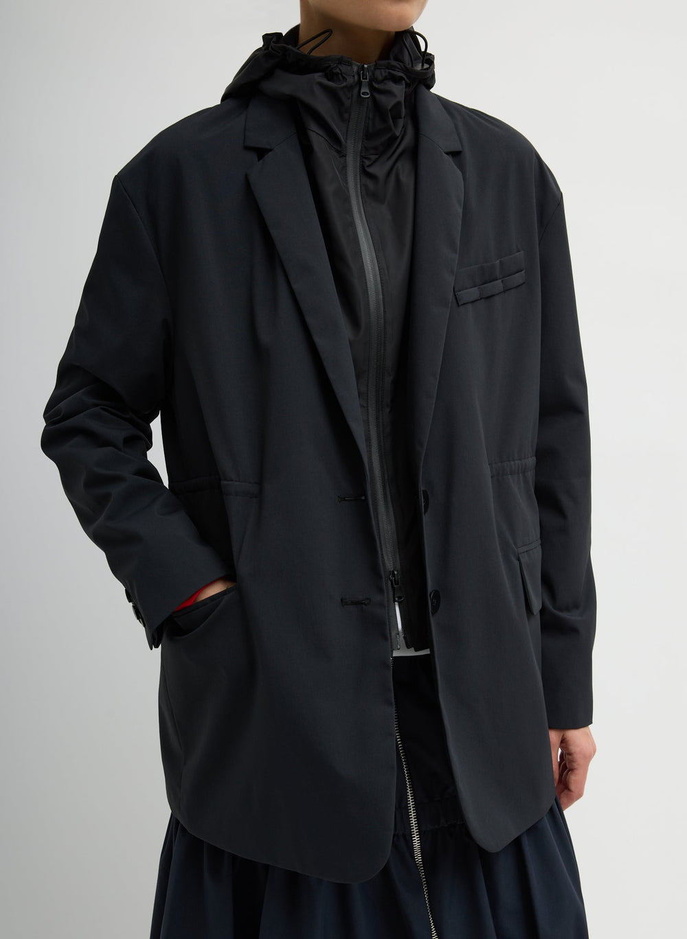 Tech Suiting Anorak Blazer With Zip Off Vest | Tibi