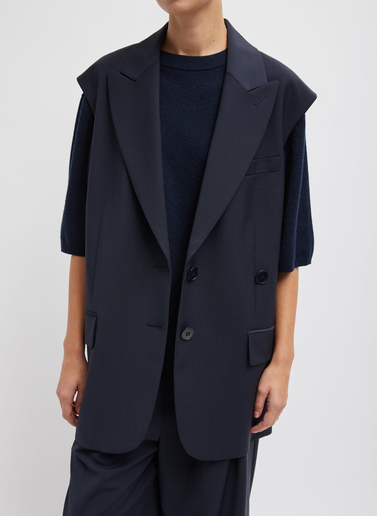 Tropical Wool Liam Vest | Tibi