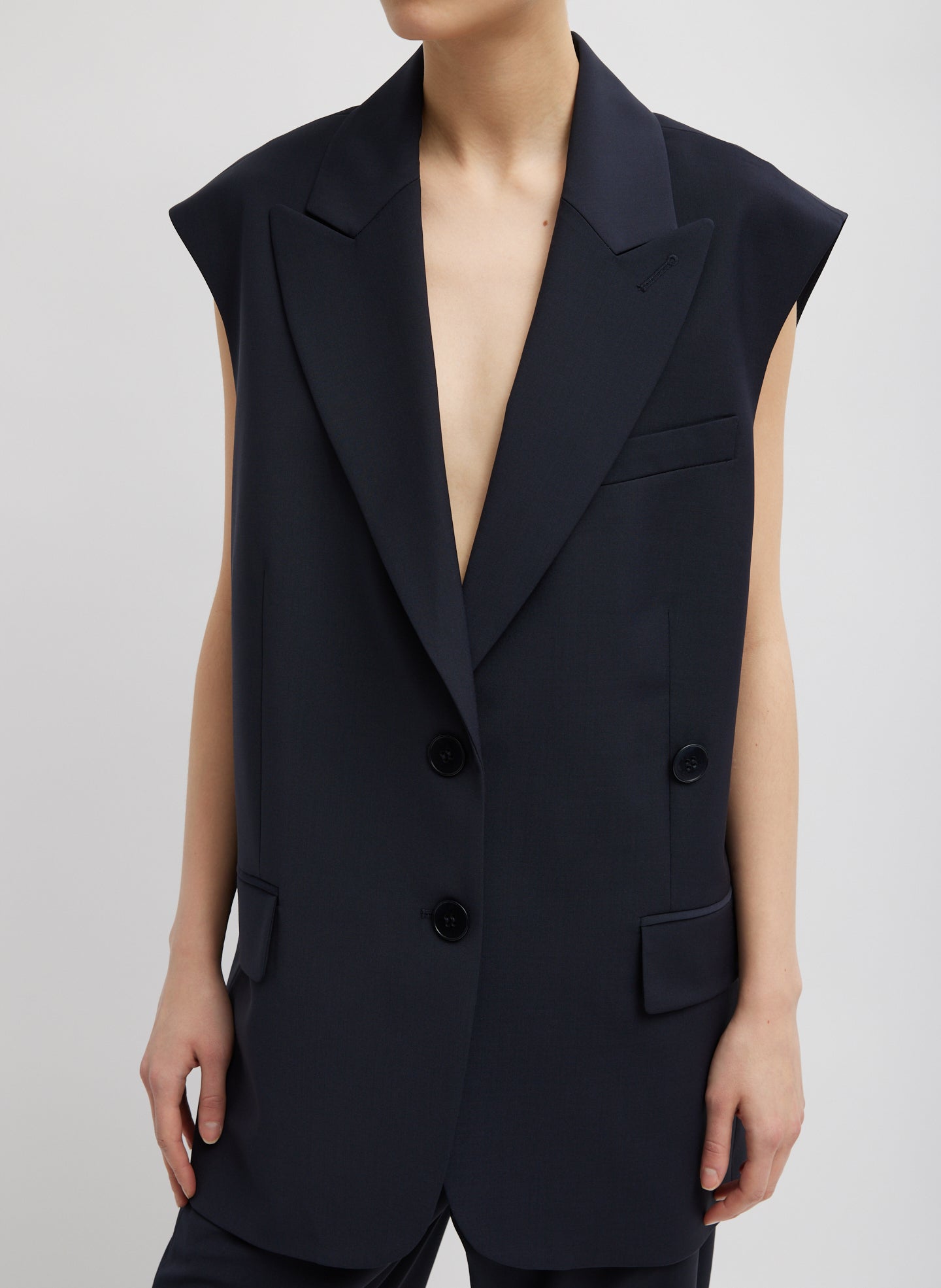 Tropical Wool Liam Vest | Tibi