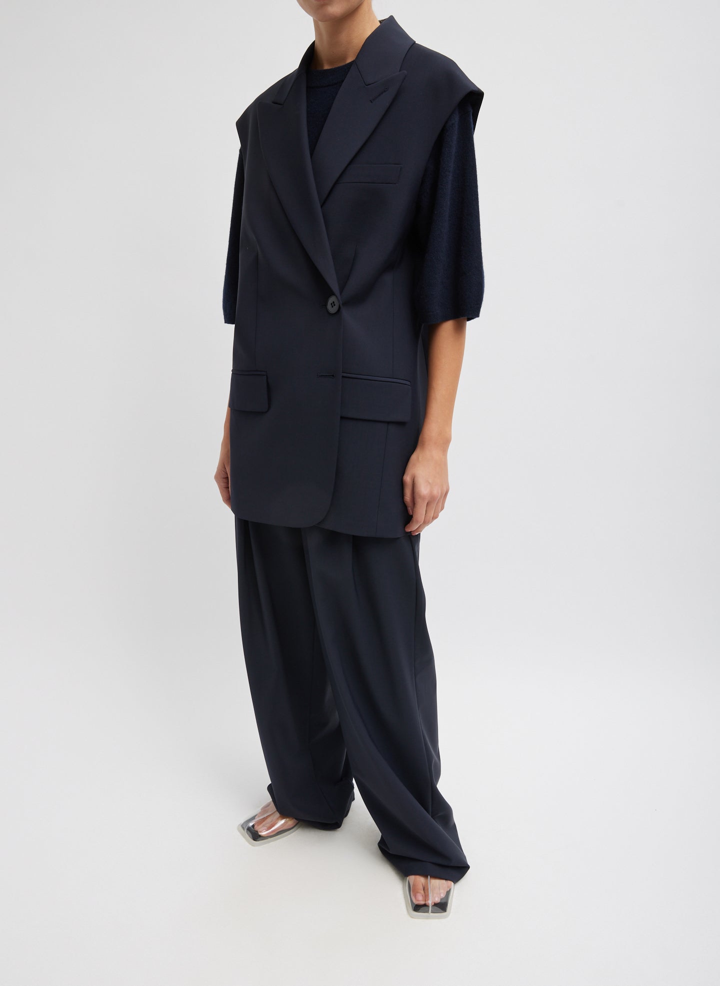 Tropical Wool Liam Vest | Tibi