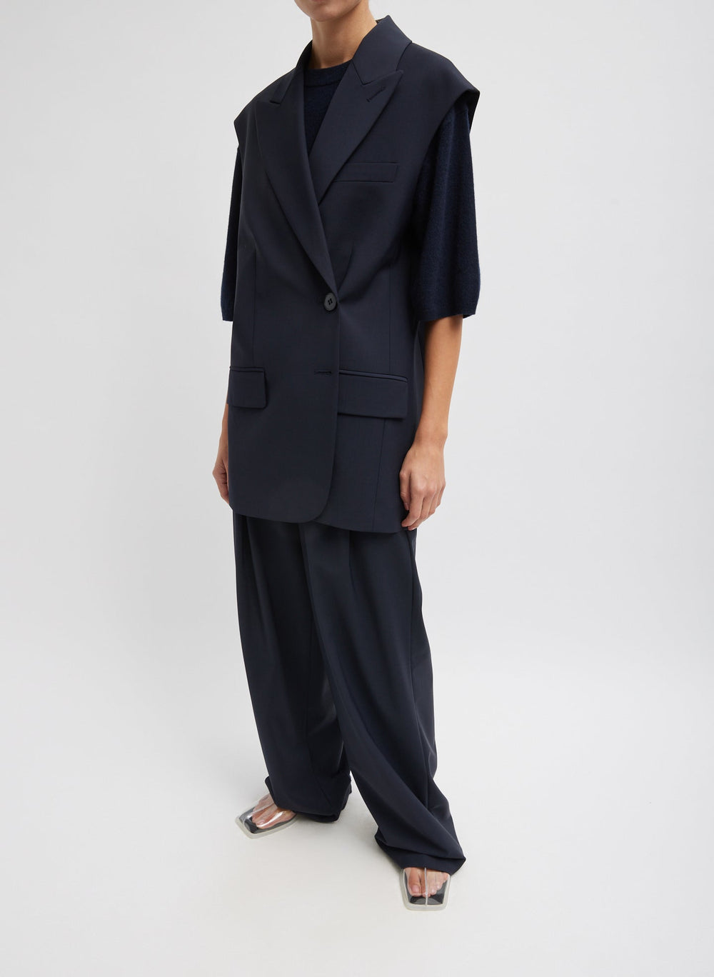 Tropical Wool Liam Vest | Tibi