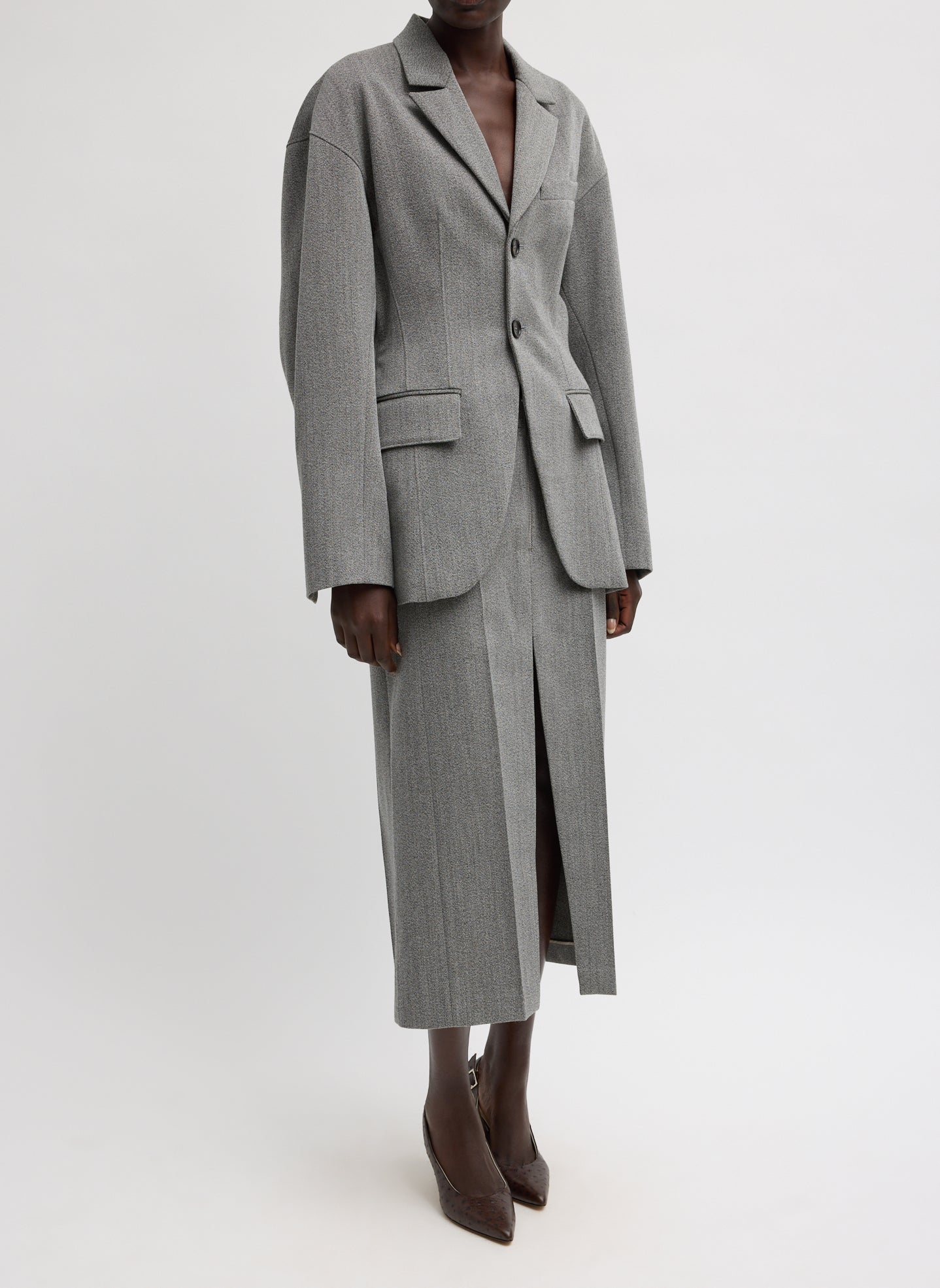 Structured Wool Sculpted Blazer | Tibi