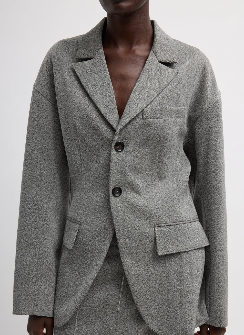 Structured Wool Sculpted Blazer | Tibi