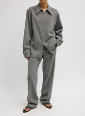Structured Wool Zipper Jacket | Tibi