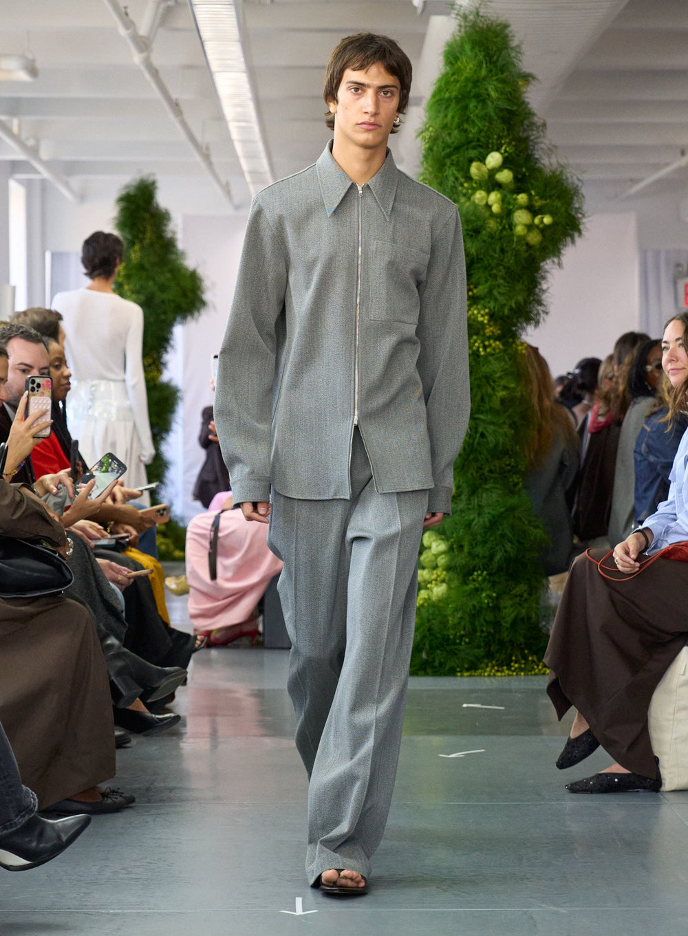 Structured Wool Zipper Jacket | Tibi