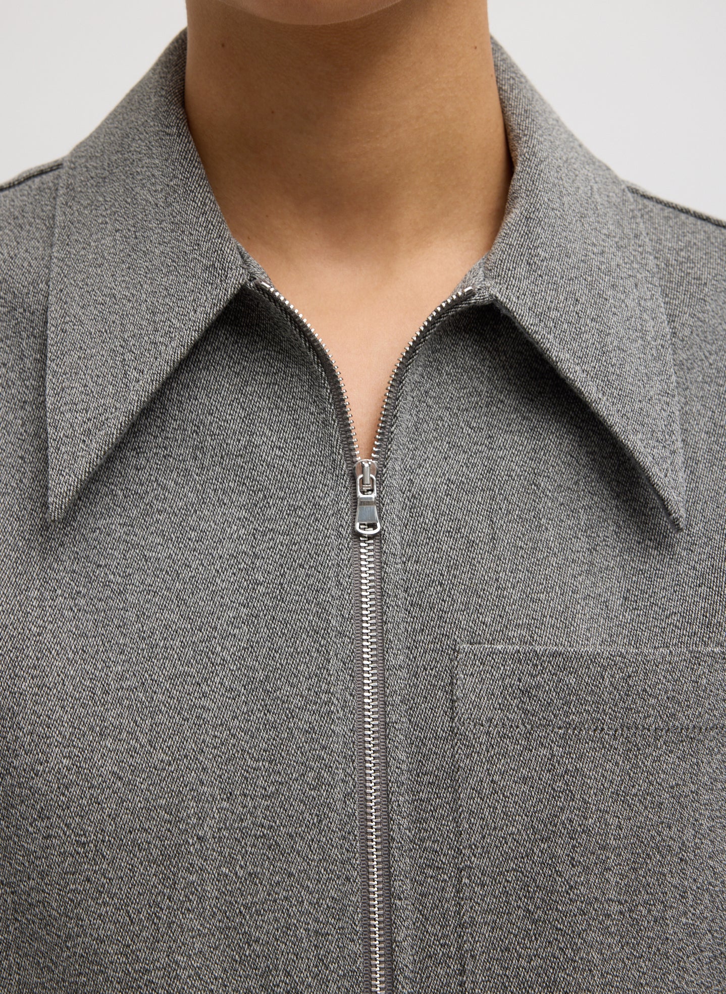 Structured Wool Zipper Jacket | Tibi