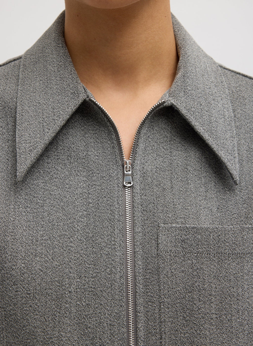 Structured Wool Zipper Jacket | Tibi