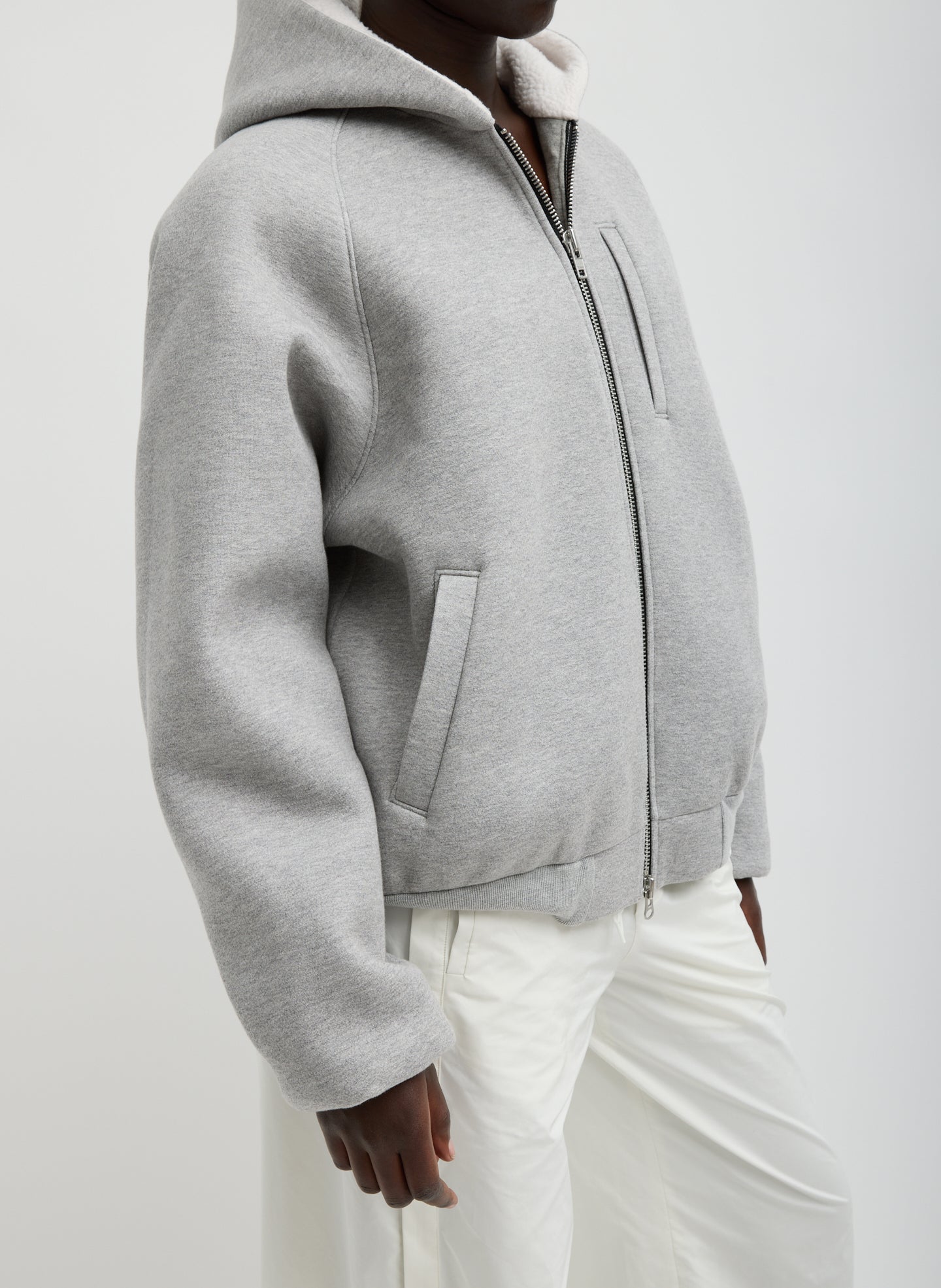 Compact Tech French Terry Zip Up Hoodie | Tibi