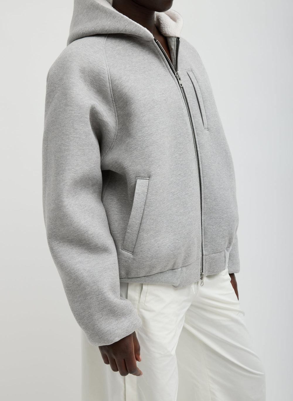 Compact Tech French Terry Zip Up Hoodie | Tibi