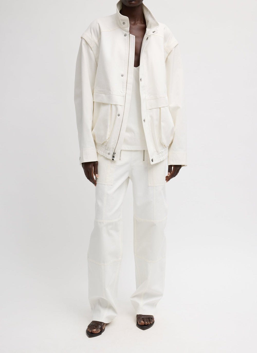 Patchwork Twill Slicker Jacket | Tibi